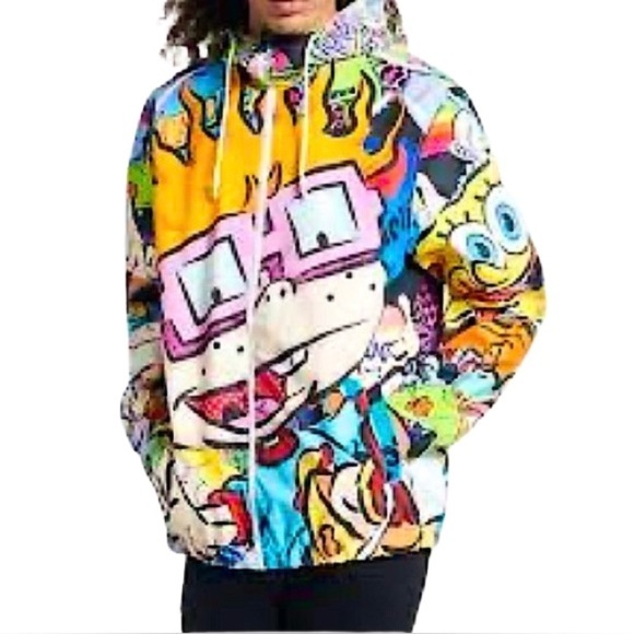 🔥 🆕 MEMBERS ONLY X NICKELODEON Rugrats Windbreaker Jacket RARE! - Men's Size M